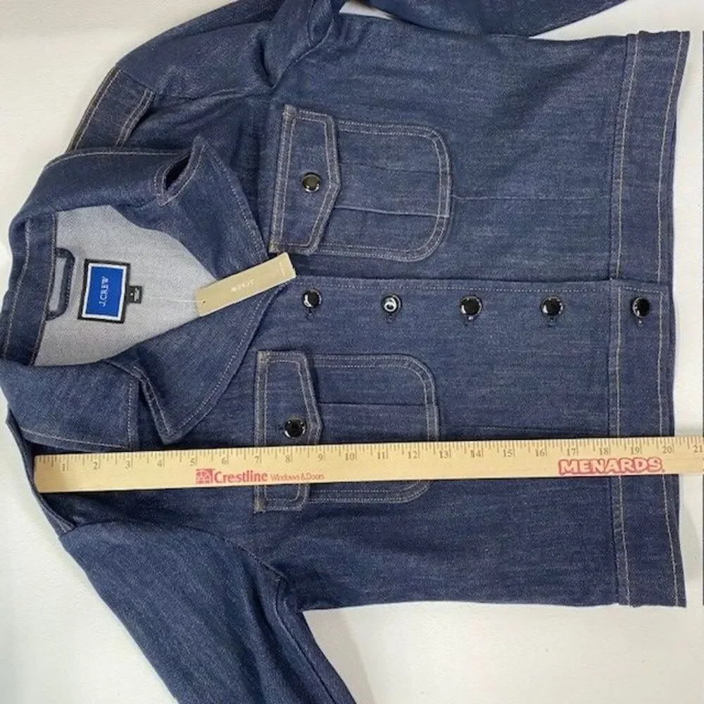 J.Crew Re-Imagined Sustainable Denim Jacket with Front Pockets Dark Wash Size S‎